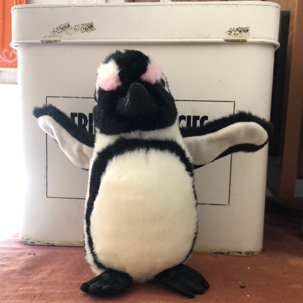 Vintage Plush Penguin‎ Toy - Black and White